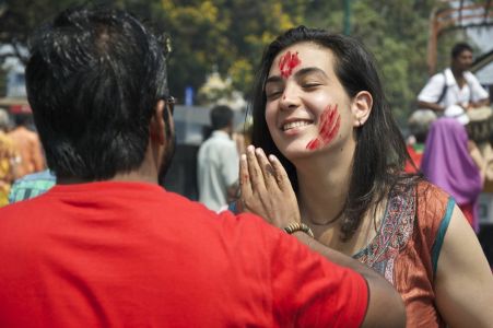 Déambulation dans les rue de Mysore - Les visages se parent pour la fête