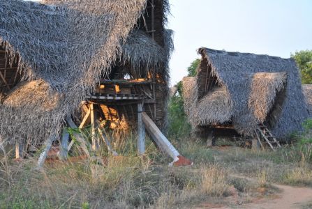 Les huttes de Sadhana Forest qui hébergent les volontaires